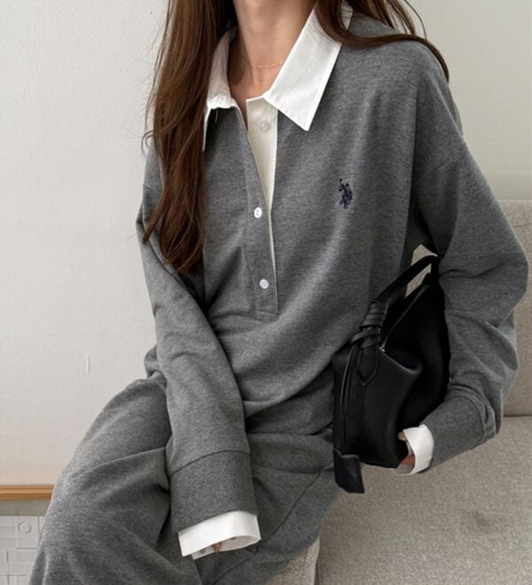 GeeRA（ジーラ）の「【U.S. POLO ASSN.】ラガーシャツ風ポロ衿ワンピース（カットソーワンピース）」｜詳細画像