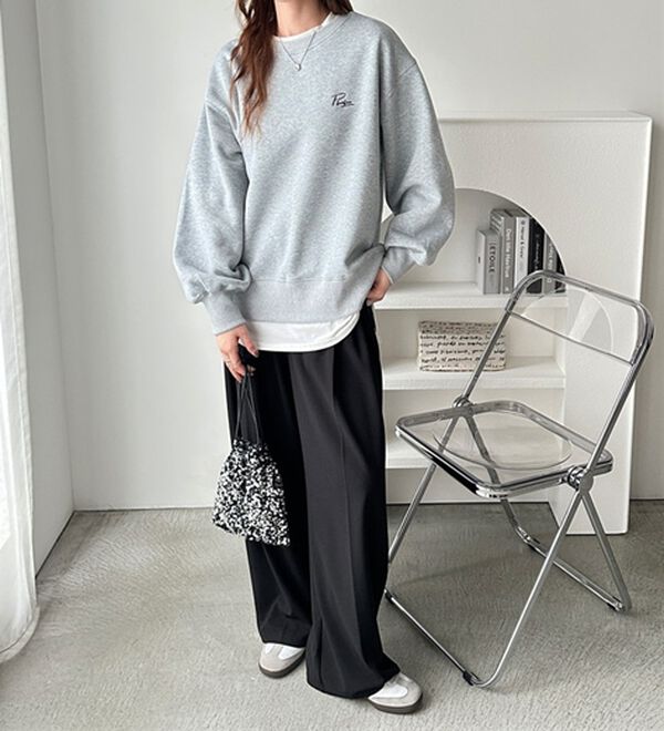 GeeRA（ジーラ）の「ロゴ＆ハート刺しゅう裏起毛スウェット（トレーナー・スウェット）」｜詳細画像