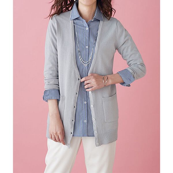 BELLUNA（ベルーナ）の「ヨレにくい！綿１００％ニットカーディガン（ニットカーディガン）」｜詳細画像