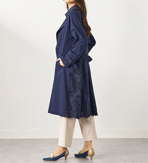 BELLUNA（ベルーナ）の「バックレースデザイン華やぎトレンチコート（ロングコート）」｜詳細画像