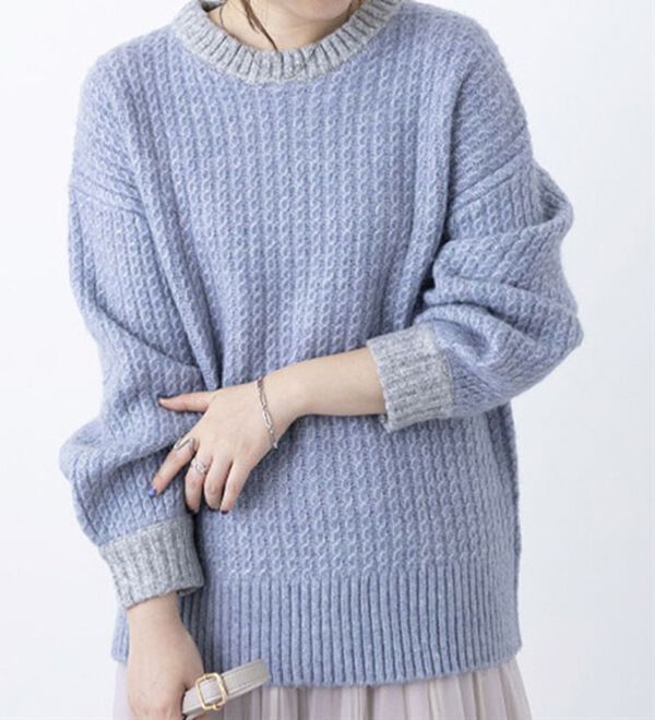 BELLUNA（ベルーナ）の「メランジ調配色ニットプルオーバー（ニット・セーター）」｜詳細画像