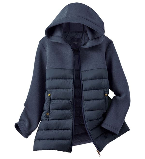 BELLUNA（ベルーナ）の「【ＦｕｗａｉｒＬｉｇｈｔ】異素材切替軽量ダウンジャケット（ダウンコート・ジャケット・ベスト）」｜ネイビー