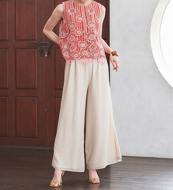 RANAN（ラナン）の「ひんやり！レース使いプルオーバー（ブラウス）」｜詳細画像