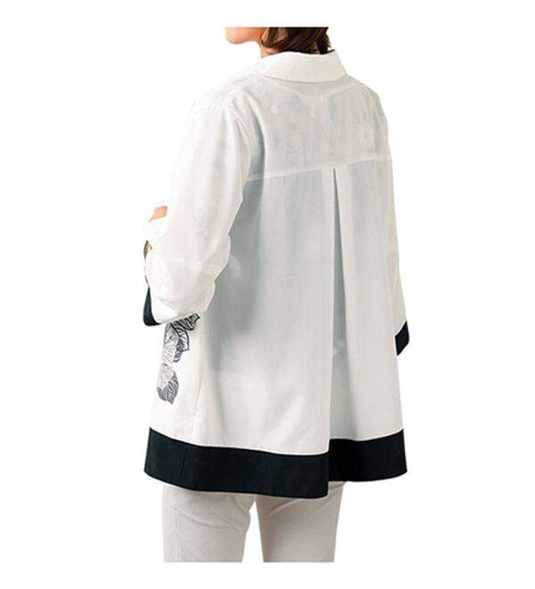 ルフラン（ルフラン）の「モノトーン花柄プリントブラウスジャケット（シャツ）」｜詳細画像