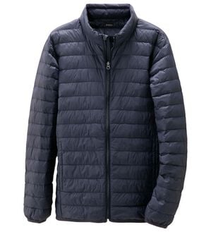 「＜シンプル＆プラス＞洗えるあったかダウンジャケット（メンズジャケット）」｜ネイビ－