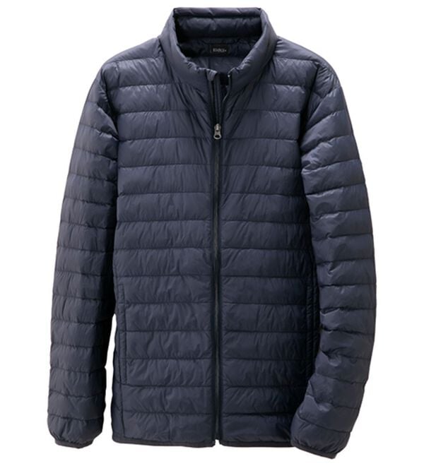 「＜シンプル＆プラス＞洗えるあったかダウンジャケット（メンズジャケット）」｜ネイビ－