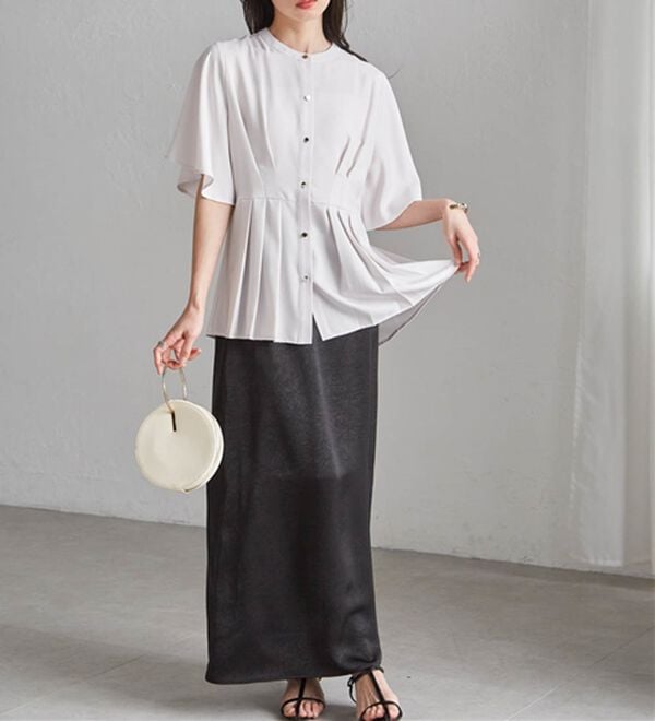 RANAN（ラナン）の「ウエストタックフレアブラウス（ブラウス）」｜詳細画像