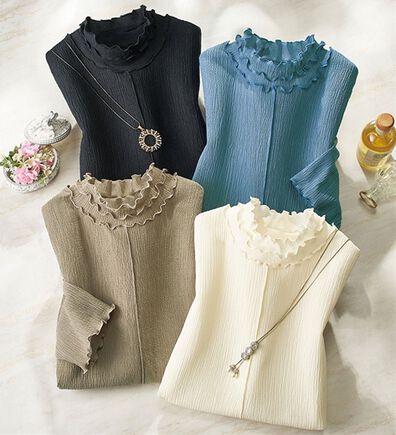 ルフラン（ルフラン）の「【４色組】フリル衿夏素材プルオーバー（カットソー）」