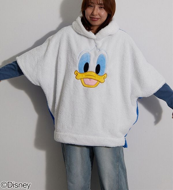 BELLUNA（ベルーナ）の「＜Ｄｉｓｎｅｙ＞【ドナルドダック】両面ボアポンチョ（パジャマ・ルームウェア）」｜詳細画像