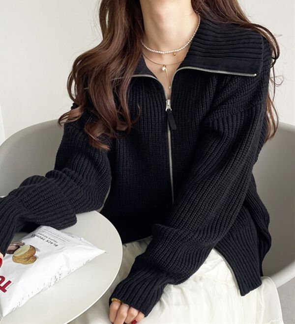 ダブルジップニットカーディガン - ベルーナ【公式】 