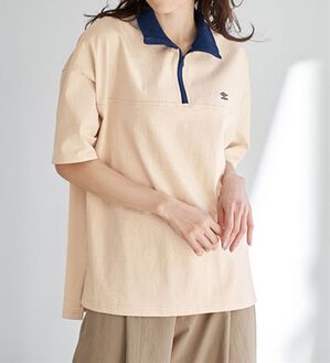 BELLUNA（ベルーナ）の「＜ｕｍｂｒｏ＞ハーフジッププルオーバー（カットソー）」｜アイボリー／ネイビー