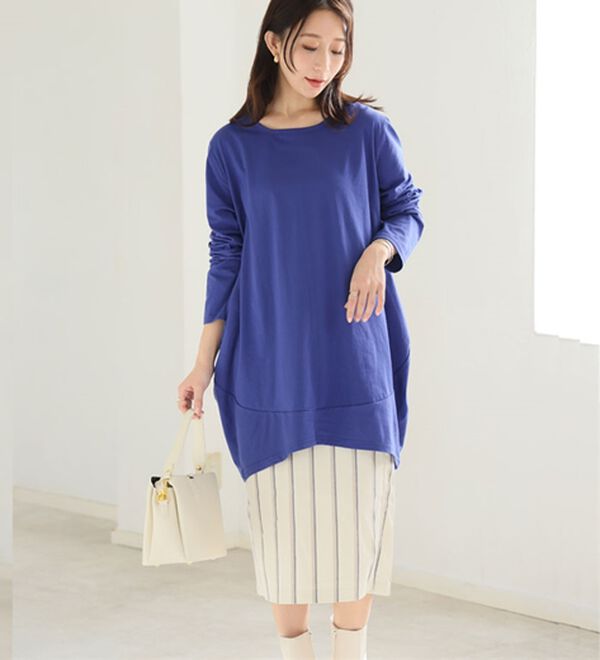 A HAPPY MARILYN（アハッピーマリリン）の「【Ｍ～８Ｌ】選べる袖！コク－ンシルエットチュニック（チュニック）」｜詳細画像