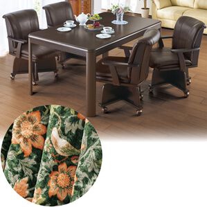 「極あったかダイニングこたつ布団フルセット（こたつテーブル）」｜バードグリーン&times;ブラウン