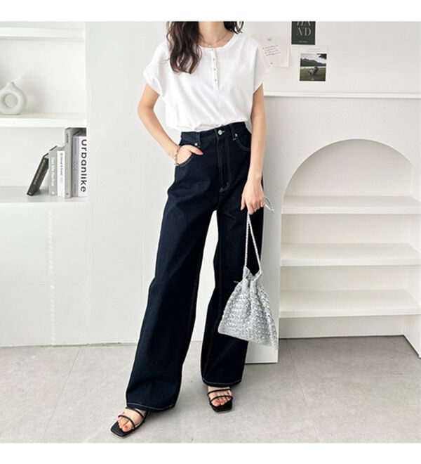 GeeRA（ジーラ）の「綿１００％前後２ＷＡＹシルケットフレンチスリーブカットソー（Tシャツ）」｜詳細画像