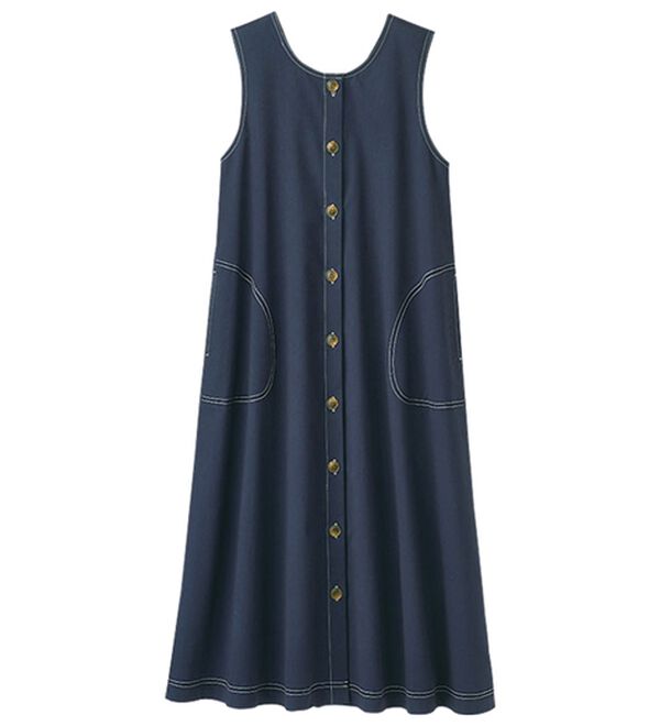 BELLUNA（ベルーナ）の「綿混素材ステッチ使いジャンパースカート（ジャンパースカート）」｜詳細画像