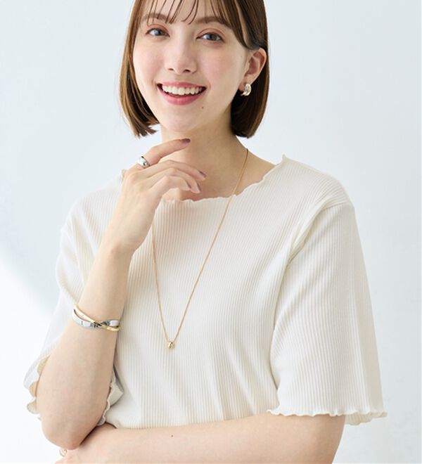 Viola e Viola（ヴィオラ エ ヴィオラ）の「【ひんやり／上品】リブメロウＴシャツ（カットソー）」｜オフホワイト
