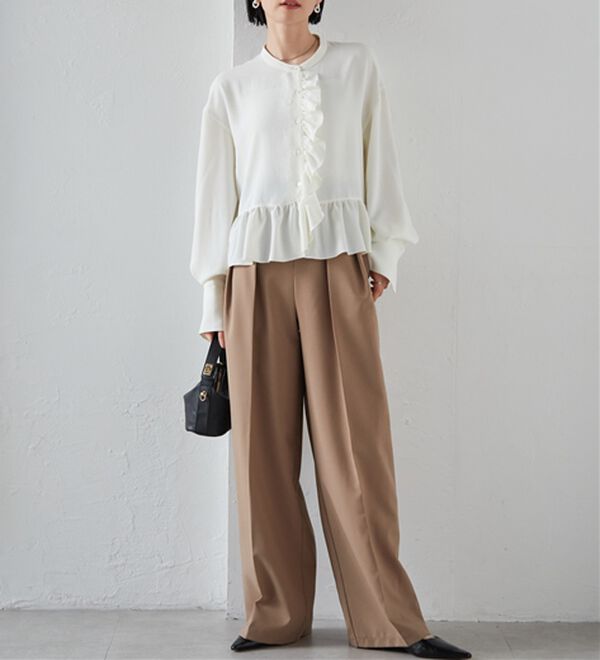 RANAN（ラナン）の「ラウンドフリルブラウス（シャツ）」｜詳細画像