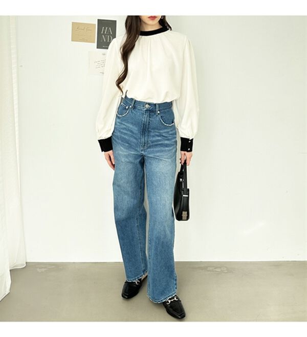 GeeRA（ジーラ）の「前後２ＷＡＹバイカラーブラウス（ブラウス）」｜詳細画像