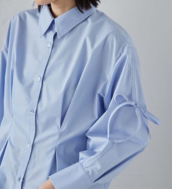 RANAN（ラナン）の「ウエストタック袖リボンシャツ（シャツ）」｜詳細画像