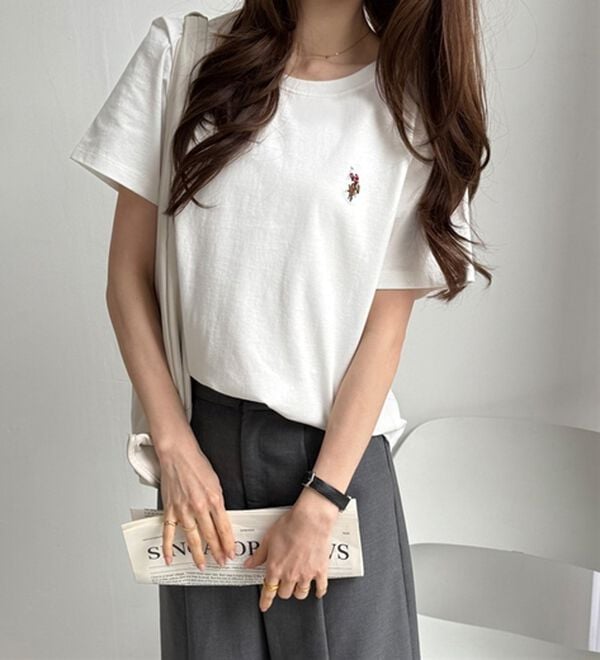 GeeRA（ジーラ）の「【ＵＳ．ＰＯＬＯ．ＡＳＳＮ】接触冷感ワンポイント刺繍Ｔシャツ（Tシャツ）」｜詳細画像