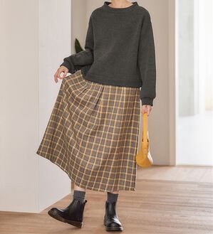 Viola e Viola（ヴィオラ エ ヴィオラ）の「楽ちんコーデドッキングワンピ（ドッキングワンピース）」｜チャコールグレー系