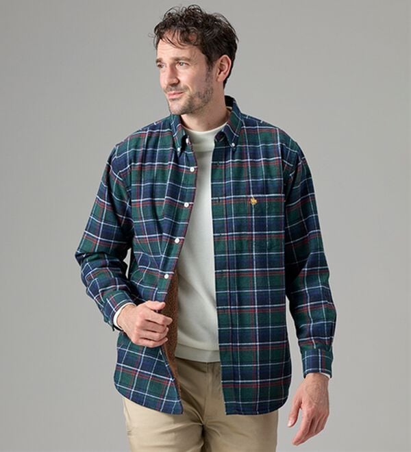 「＜ポロ・ビーシーエス＞裏ボアチェックシャツ（メンズシャツ）」｜詳細画像