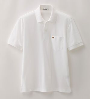 「＜ゴールデンベア＞上質国産ポロシャツ　選べる袖丈（半袖・７分袖）（メンズシャツ）」｜ホワイト(半袖)