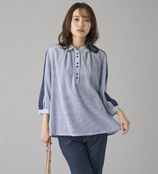 BELLUNA（ベルーナ）の「暑い夏に着たい！涼やか綿１００％ブラウス（ブラウス）」｜詳細画像