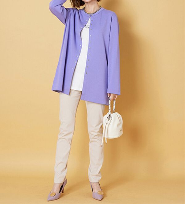 BELLUNA（ベルーナ）の「時短コーデ！ダンボール素材ロングカーデアンサンブル（アンサンブル）」｜詳細画像