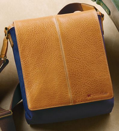 「＜ゴールデンベア＞イタリアンレザーフラップショルダー（メンズショルダーバッグ）」
