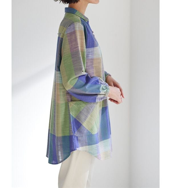 BELLUNA（ベルーナ）の「そのままお出かけ！スラブ素材かっぽうチュニック（チュニック）」｜詳細画像