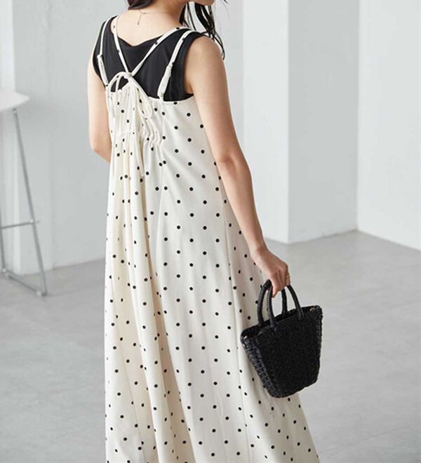 RANAN（ラナン）の「ダブルストラップバックリボンキャミワンピース（その他ワンピース）」｜詳細画像