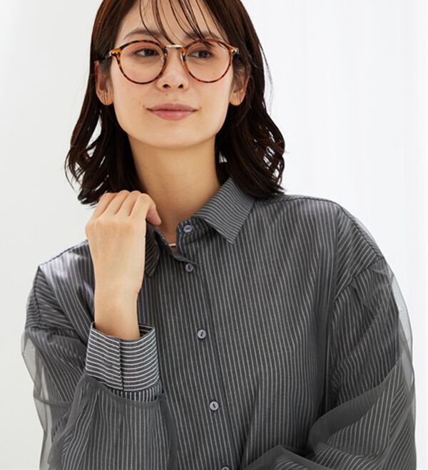 BELLUNA（ベルーナ）の「華やぎチュール重ねシャツブラウス（ブラウス）」｜詳細画像