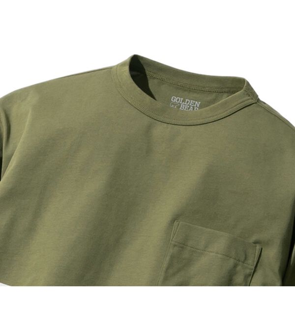「＜ゴールデンベア＞長く着られる上質Ｔシャツ（メンズＴシャツ）」｜カーキ(半袖)