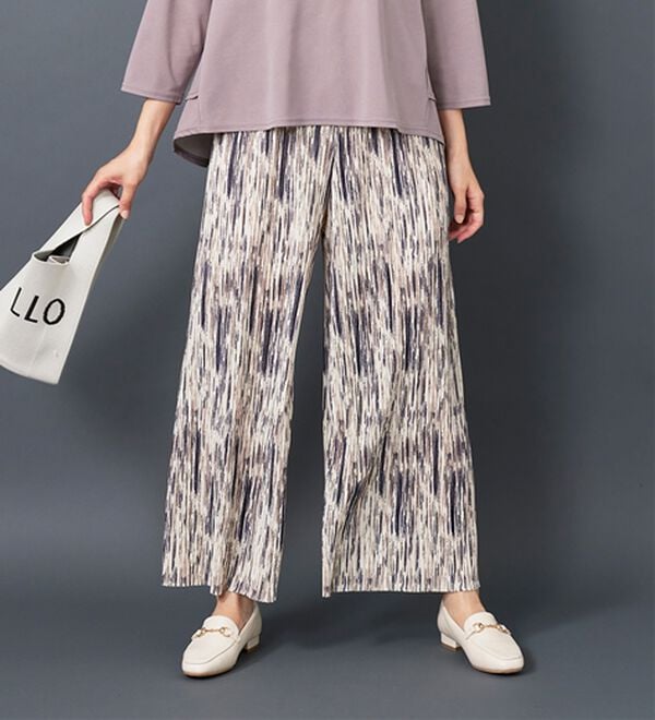 BELLUNA（ベルーナ）の「なめらか素材ゆったりプリーツパンツ（ワイドパンツ・ガウチョ）」｜詳細画像