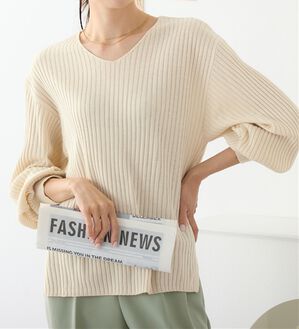 alotta（アロッタ）の「【洗える】カシミヤタッチボリューム袖ニット（ニット・セーター）」｜アイボリー