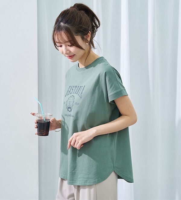 BELLUNA（ベルーナ）の「ひんやリッチコットン大人のゆったりドルマンＴシャツ（カットソー）」｜詳細画像