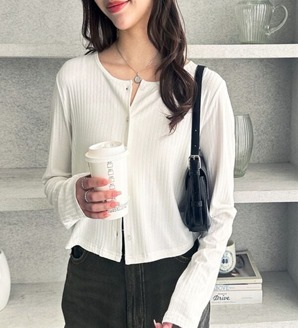 GeeRA（ジーラ）の「接触冷感リブショートカーデ（その他カーディガン）」｜詳細画像