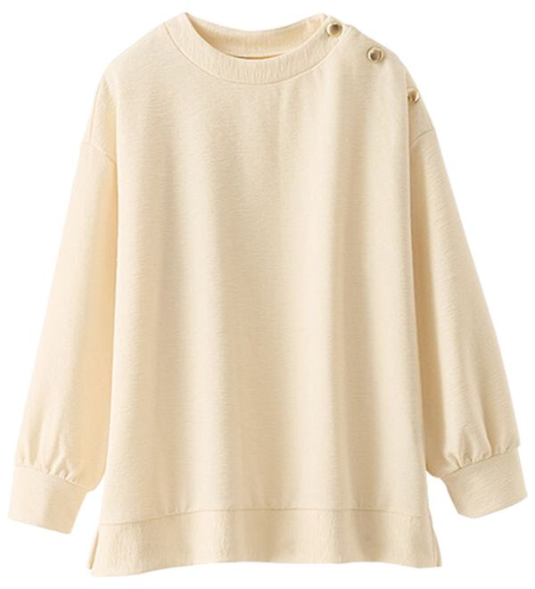 BELLUNA（ベルーナ）の「ジャカード素材肩ボタンプルオーバー（カットソー）」｜詳細画像