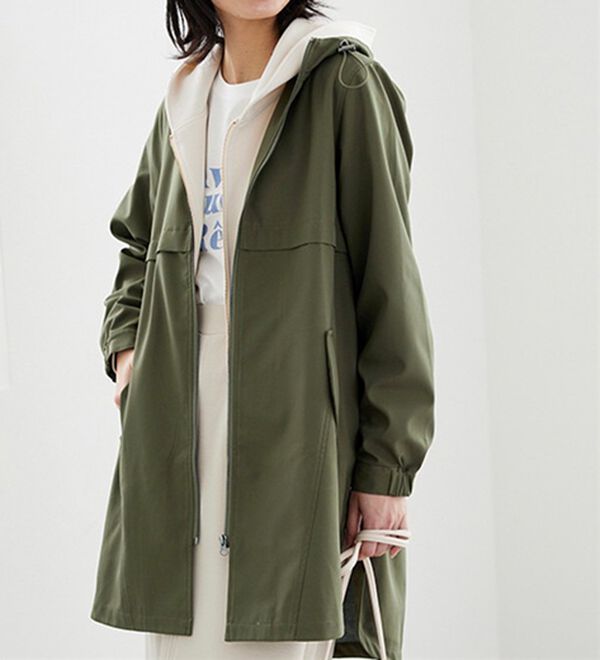 BELLUNA（ベルーナ）の「はっ水加工ボンディング素材ロング丈パーカー（ロングコート）」｜詳細画像