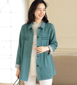 ルフラン（ルフラン）の「上品で軽やかタックジャケット＜カレガンス＞（その他ジャケット）」｜詳細画像