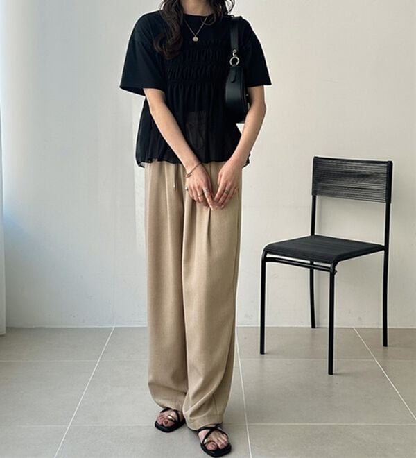 GeeRA（ジーラ）の「【体型カバー】上品なのにラクちんワイドパンツ（フルレングスパンツ）」｜詳細画像