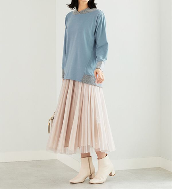 BELLUNA（ベルーナ）の「ワイドネックデザイン配色切替プルオーバー（カットソー）」｜詳細画像