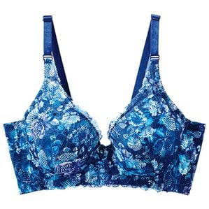 LAVIENNE（ラヴィエンヌ）の「華やかレースの脇すっきりシリーズ（ブラジャー）」｜ネイビー