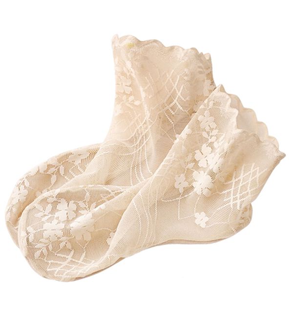 LAVIENNE（ラヴィエンヌ）の「【４足組】涼やかレースソックス（靴下・ストッキング）」｜詳細画像