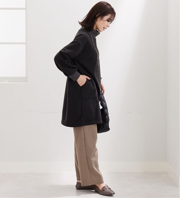 BELLUNA（ベルーナ）の「オフタートルネック配色リブ切替チュニック（チュニック）」｜詳細画像