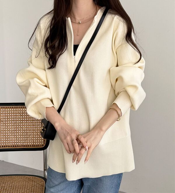 GeeRA（ジーラ）の「ハーフジップニットプルオーバー（ニット・セーター）」｜詳細画像