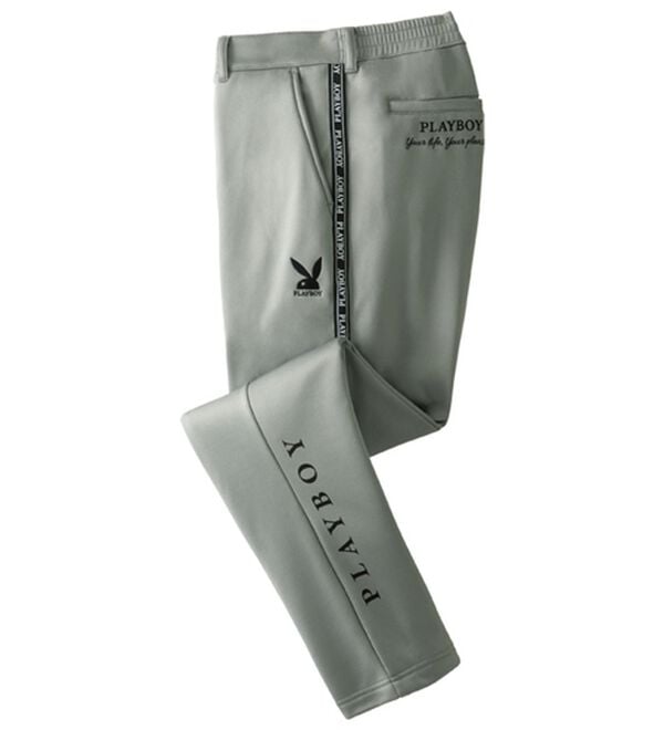 「＜プレイボーイ＞防風裏フリースストレッチパンツ（メンズフルレングスパンツ）」｜グレー