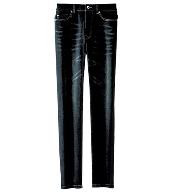 BELLUNA（ベルーナ）の「【暖かデニム】ふんわり裏起毛ストレッチスリムジーンズ（フルレングスパンツ）」｜ブラック(デニム)