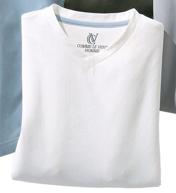 「ＣＶＨジャケットイン対応きれいめＴシャツ（メンズＴシャツ）」｜ホワイト